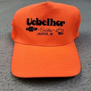 Vintage Trucker Hat Snapback Cap Uebelhor Cadillac Chevy Dealership Jasper IN
